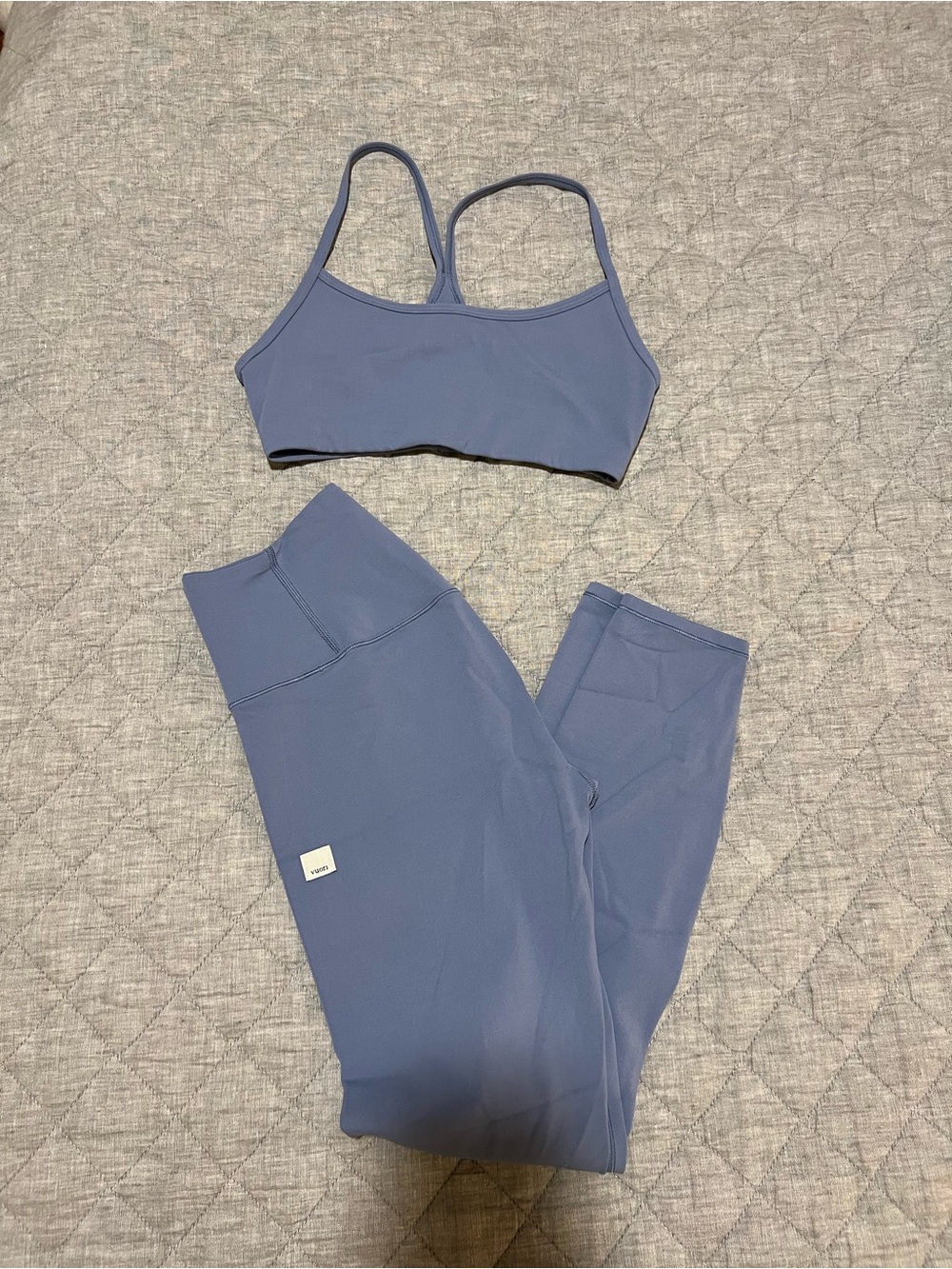 Vuori Periwinkle Seamless Sports Bra & High-Waist Leggings Set